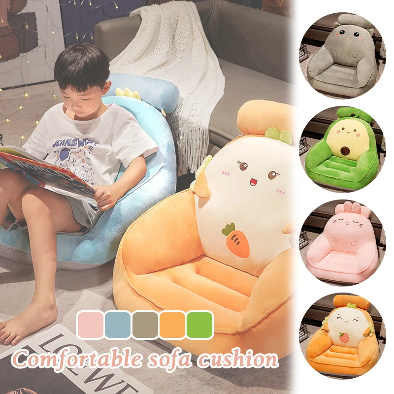 Cartoon Stuffed Sofa Cushion Kawaii Chair Sofa Soft Waist Support Pillow Tatami Floor Mat Kids Seat Cushion Home Decor Futon