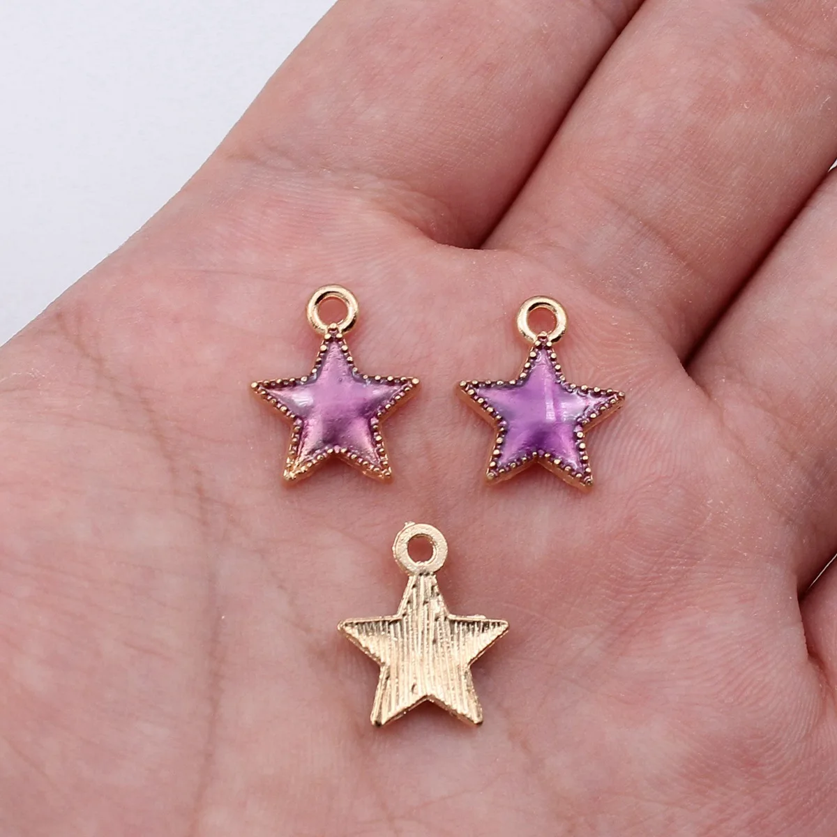 

10pcs 15x13mm 3 Colors Red Color Purple Color Blue Color Star Charms Handmade Jewelry Making Accessories