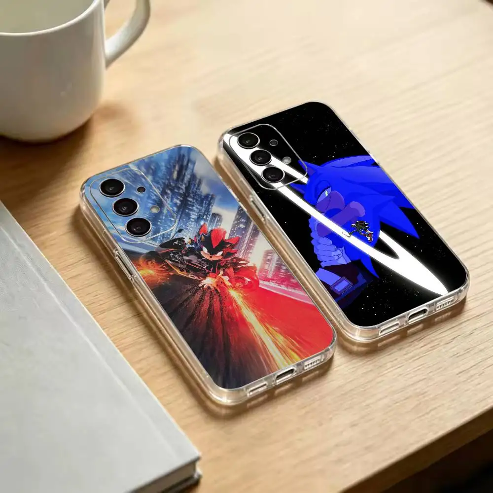 Game S-Sonic K-Knuckles  Clear Soft Silicone Phone Case for Samsung S25 S24 S23 S22 S21 S20 Ultra Plus