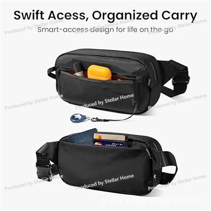 New Men's Nylon Waterproof Breast Bag Fashion Versatile Large Capacity Casual Commuter Sports Messenger