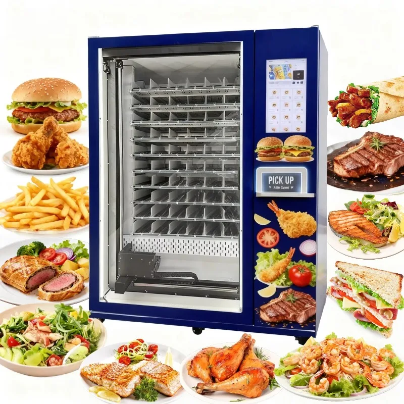 Customized All Day Meal Solution 24 Hour Commercial Vending Machine Serves Hot Breakfast Lunch Dinner 21 5 Inch Touch Screen