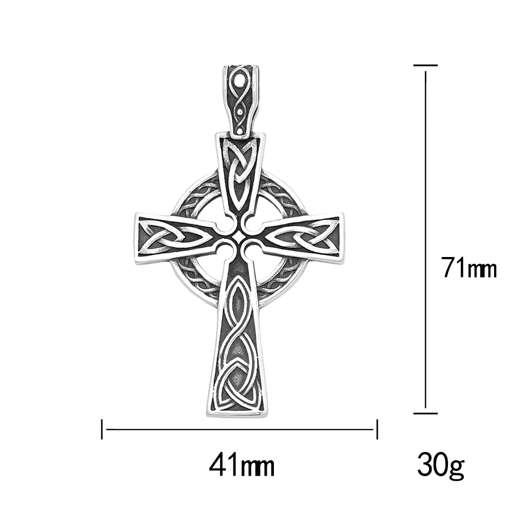 Large Size Vintage Nordic Cross Necklace For Men Stainless Steel Viking Celtic Knot Pendant Amulet Jewelry Gift Dropshipping