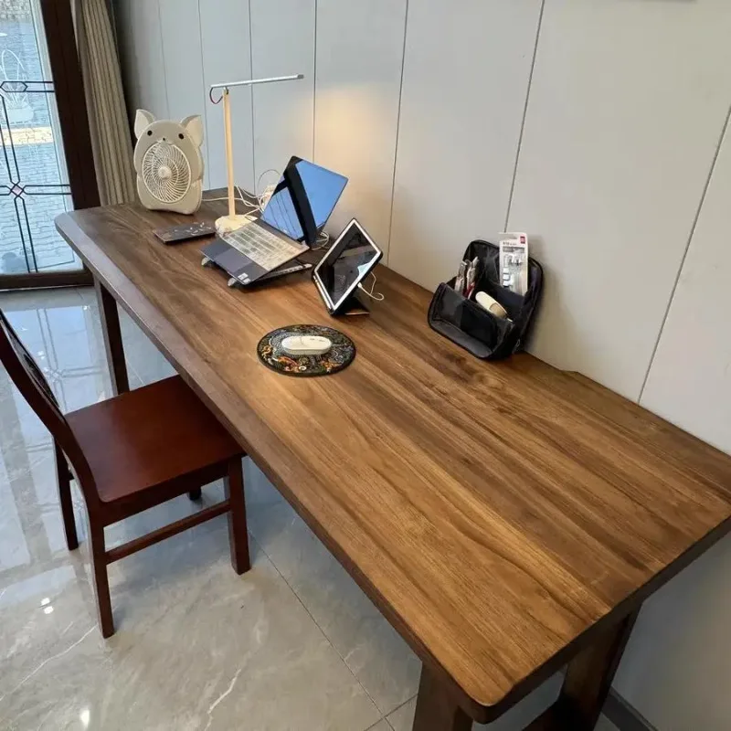 

%*l forSolid wood double desktop computer e-sports table small apartment bedroom living room home