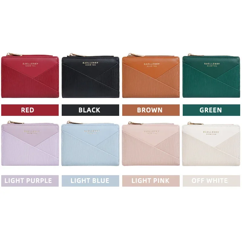 2024 المرأة محفظة صغيرة قصيرة سعة كبيرة اثنين أضعاف سستة محفظة بولي Leather الجلود عملة المحفظة الفاخرة عالية الجودة الحد الأدنى Cartera