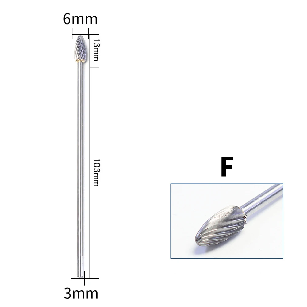 Rotary Engraving Cutters 10Pcs Set Made of Carbide for High Hardness and Wear Resistance in Industrial and Craft Applications
