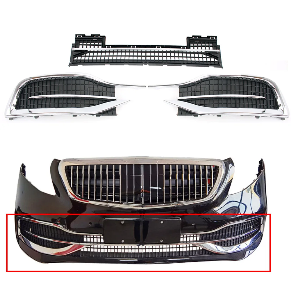 

1PC Left+ Middle+ Right Side Racing Facelift Grille Lower Grilles Radiator For Mercedez-Benz V-Class W447 2020 2021