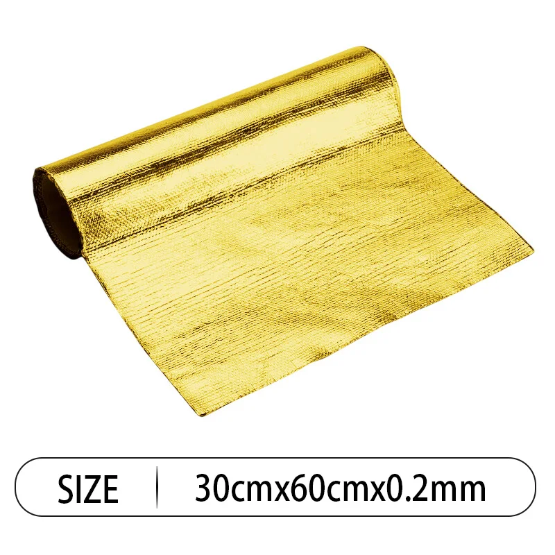 Auto Wärme Schutz Folie Film Hohe Temperatur Beständig Fiberglas Aluminium Folie Band Tuch Selbst-klebe Wärmedämmung Matte