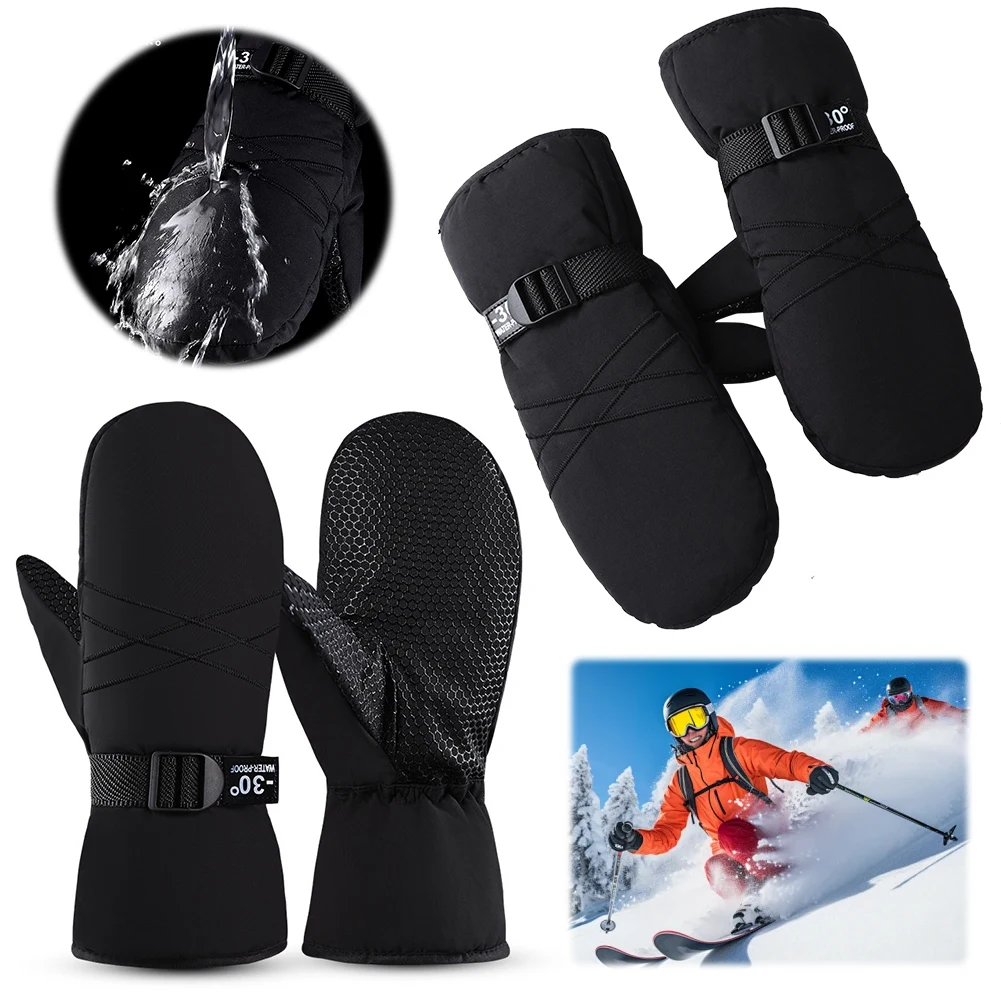 Ski Mittens Waterproof Snow Gloves Windproof Cycling Gloves Snowboard Gloves Cold Weather Gloves for Men & Women