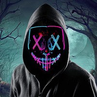 Led Mask Halloween Carnival Christmas Masquerade Party Night Club Luminous Movie Theme Mask The Purge Glowing Cosplay Mask