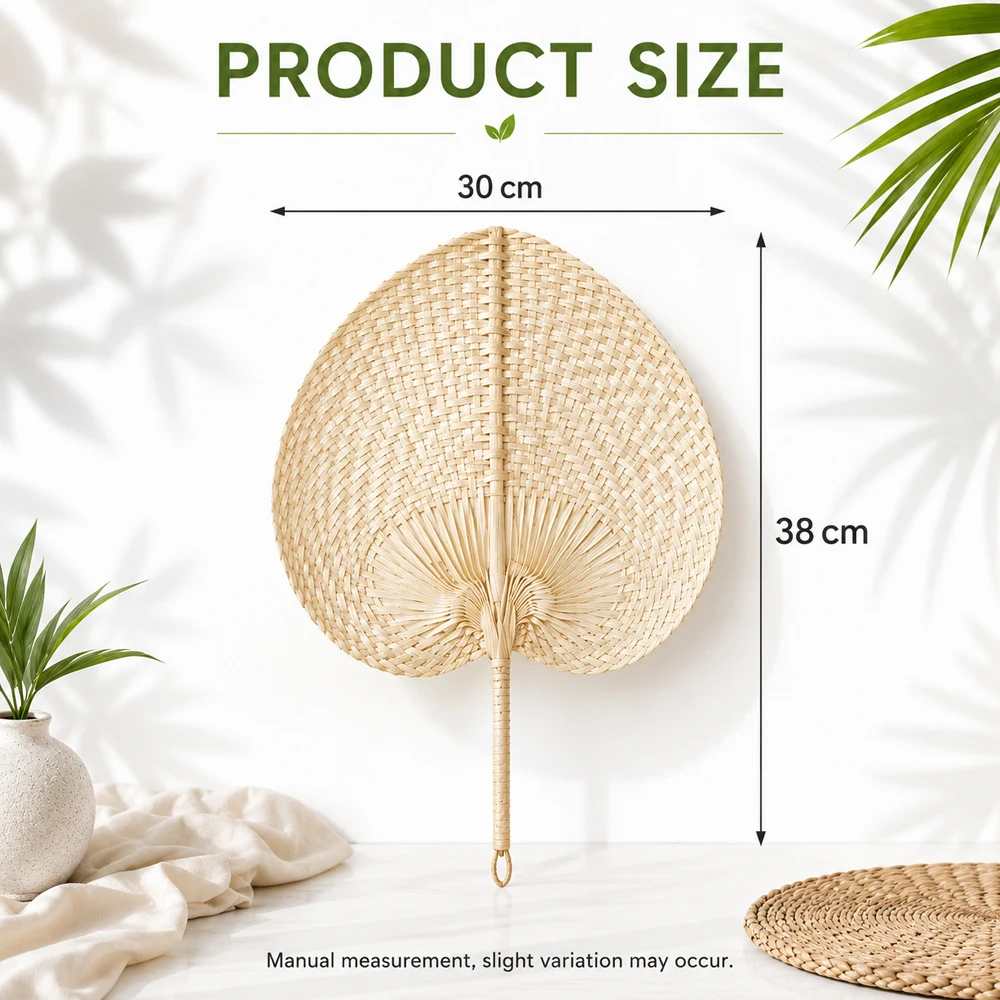 Exquisite Palm Leaf Fan Palm Leaf Hand Fan Handmade Bamboo Hand Fans for Summer Home Decor Lightweight for Children for Wedding