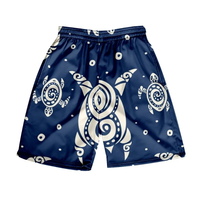

2022 New Men's Casual Pants Beach Shorts Fashion Polynesian Print Hawaiian Style (US Sizes XS-6XL)