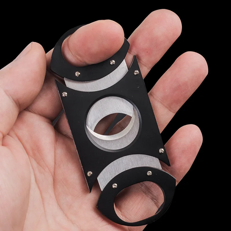 25mm Large Diameter Cigar Cutter Stainless Steel Double Blade Sharp Cigar Scissors Tool Smoking Accessories