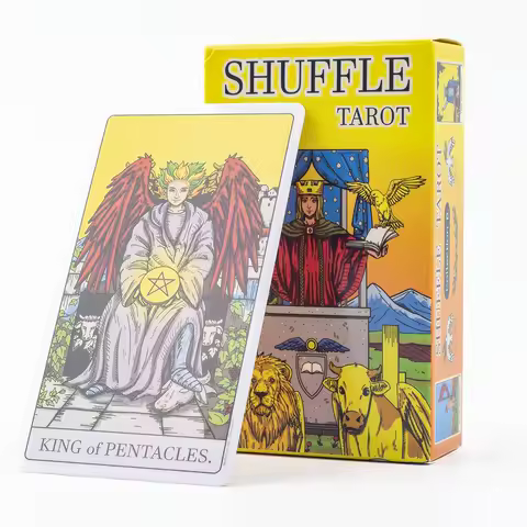 Shuffle Tarot 80-Card Deck for Fate Divination and Fortune Telling Compact Board Playing Game and Party Entertainment 10.3x6CM
