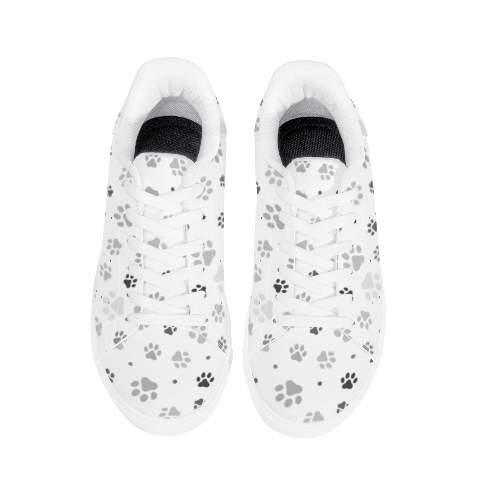 Dog paw print casual sneakers white sneakers stylish and versatile suitable for both men and women