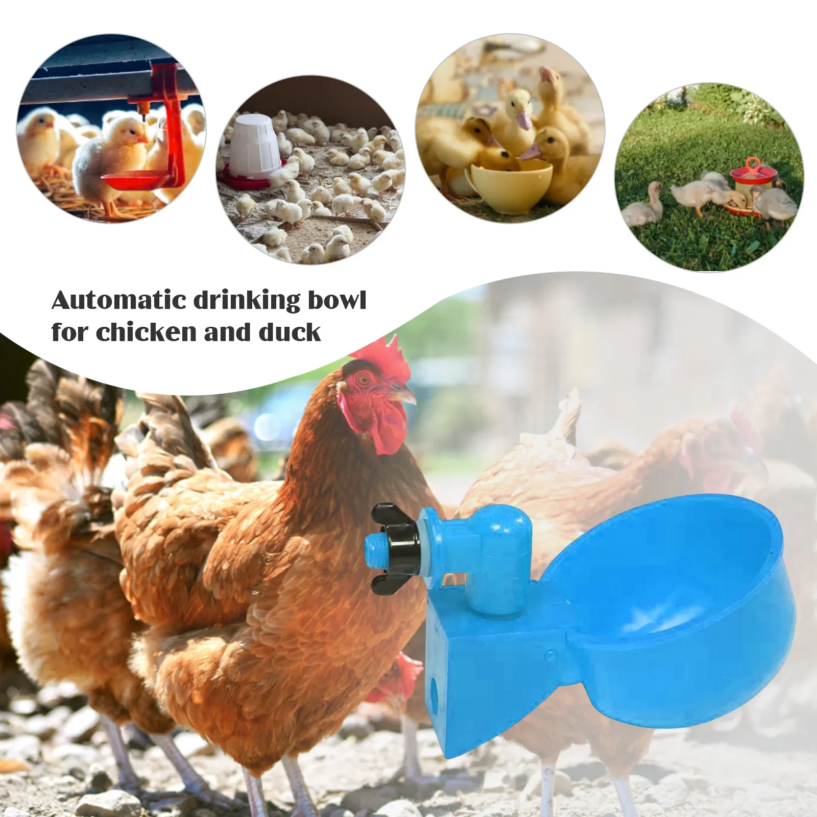 Chicken Drinking Cup Automatic Chicken Drinker Tee Connector Plastic Poultry Nipple Drinkers for Rabbits Duck Farm Equipment