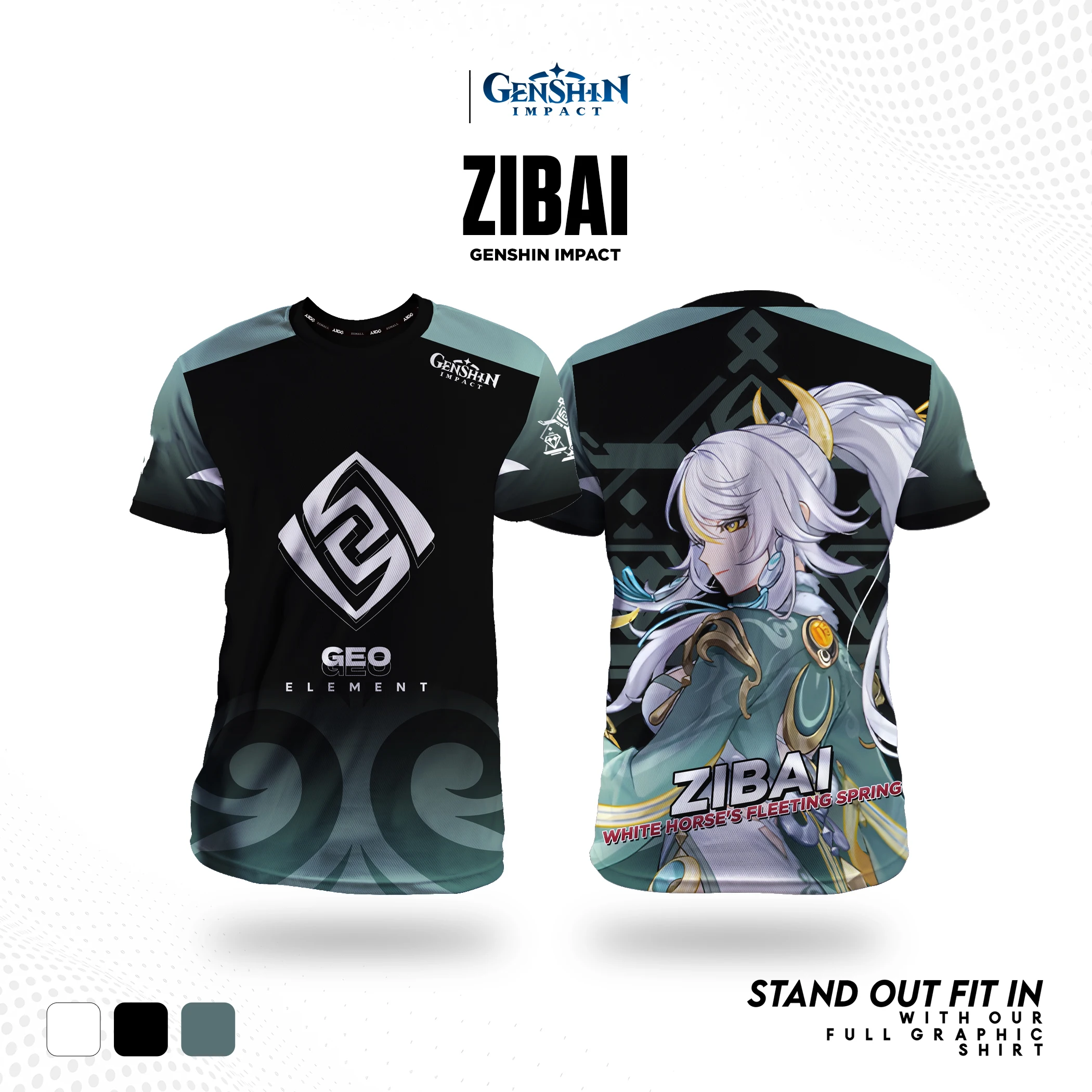 Image of 2026 Neues Spiel Genshin Impact Zibai Cosplay 3D Herren T-Shirt Sommer Mode Cool Tägliches Anime T-Shirt Outdoor Kurzarm Y2k Top