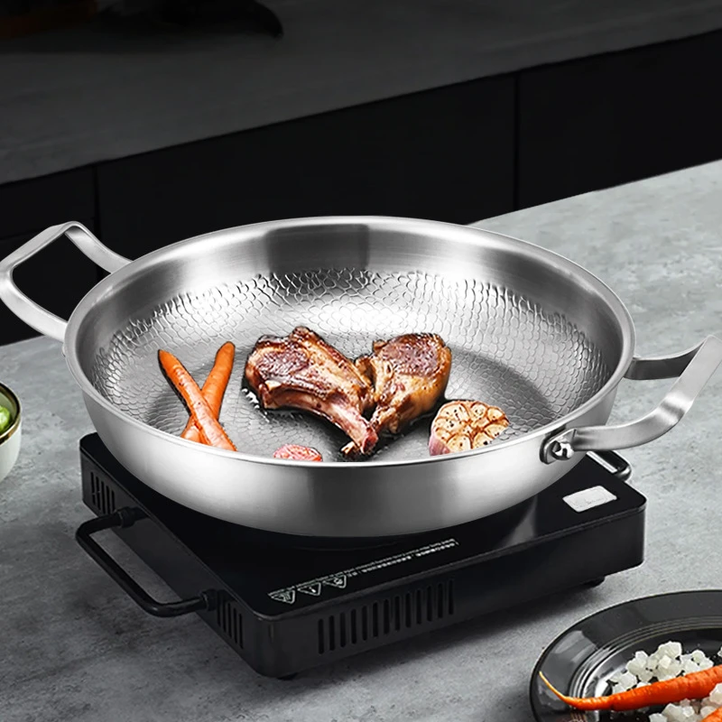 

German High-end Titanium Pan Uncoated Steak Frying Pan Titanium Non-stick Pan Universal Induction Cooker