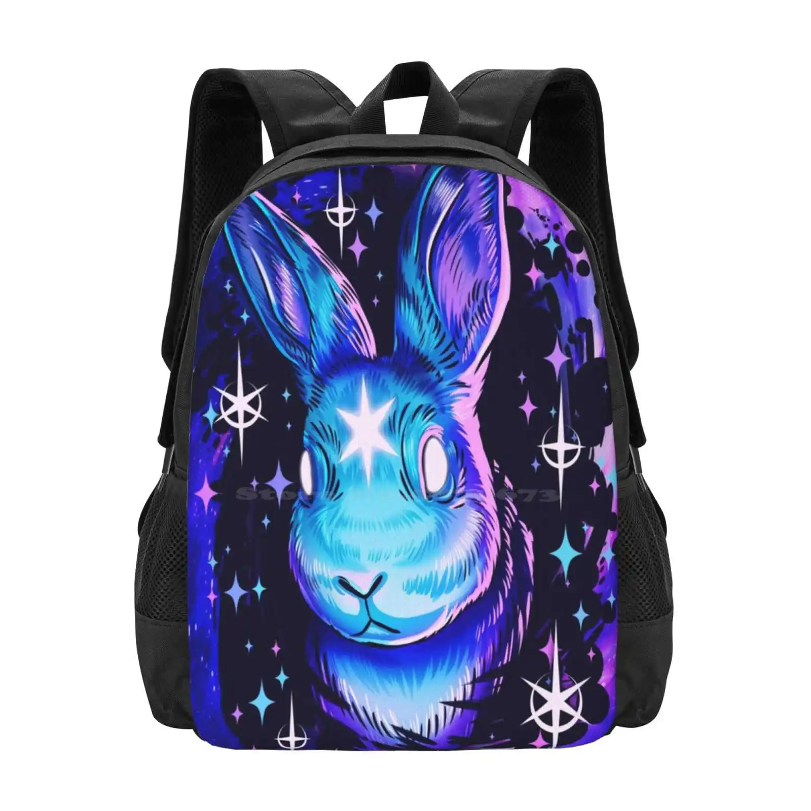 Black Hole Rabbit Bag Backpack For Men Women Girls Teenage Rekikomsos Digital Drawing Vector Illustrator Photoshop Painttoolsai