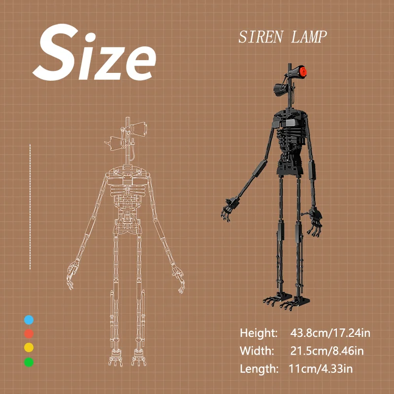 Moc Creatief Verkeerslicht Sirene Monster Model Scp Terroristische Wezens Bouwstenen Kit Diy Speelgoed Voor Kinderen Verjaardagscadeau