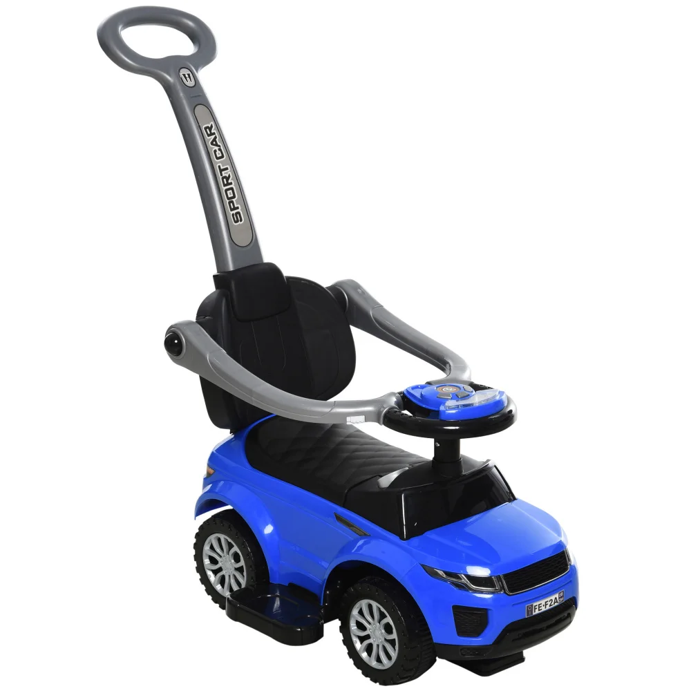 2 In 1 Push Cars for Toddlers Kid Ride on Push Car Stroller Sliding Car with Horn Music Light Function Secure Bar Ride on Toy