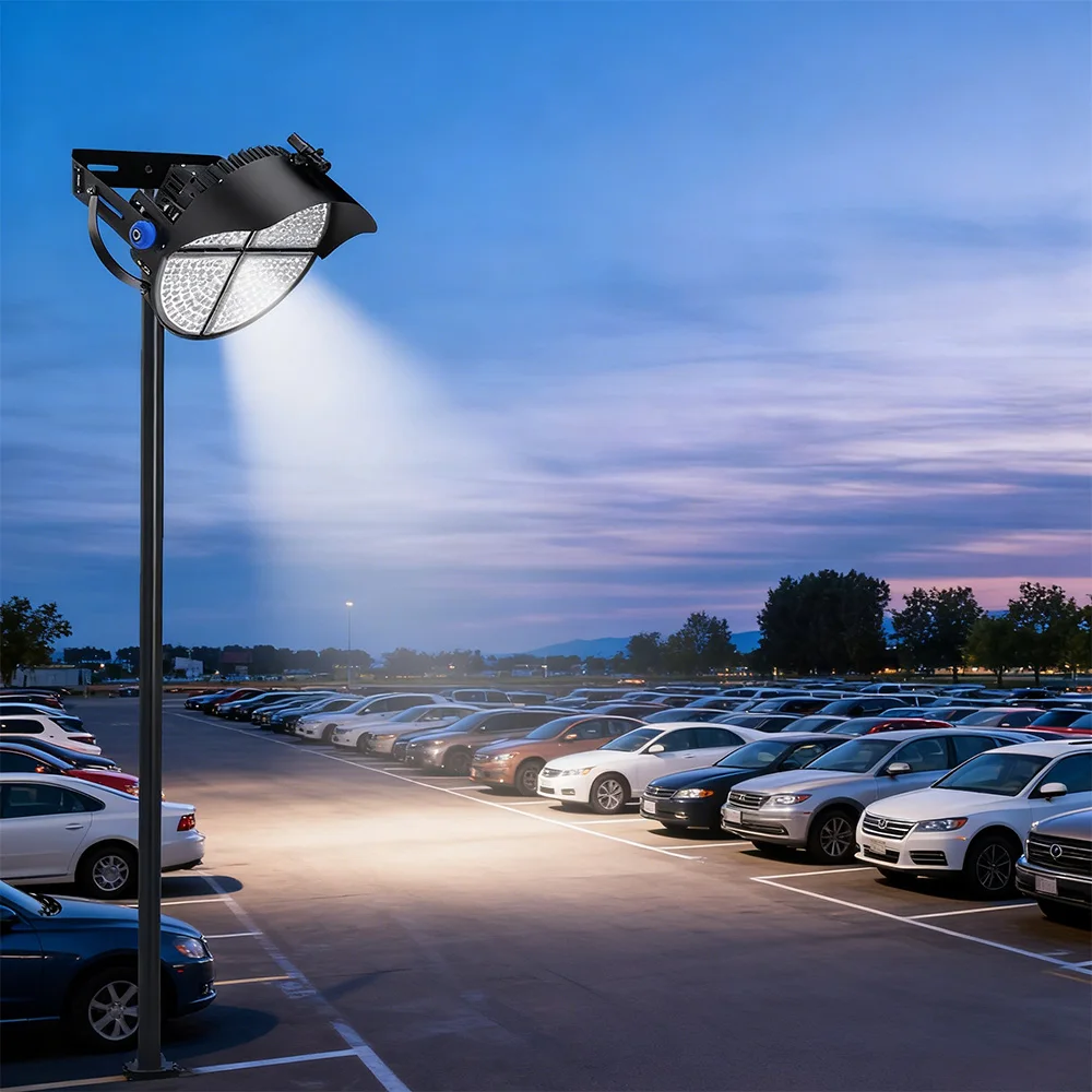 High Power Flood Light 1600W COB LED IP67 Waterproof Die Cast Aluminum for Warehouse Stadium Outdoor Area Lighting