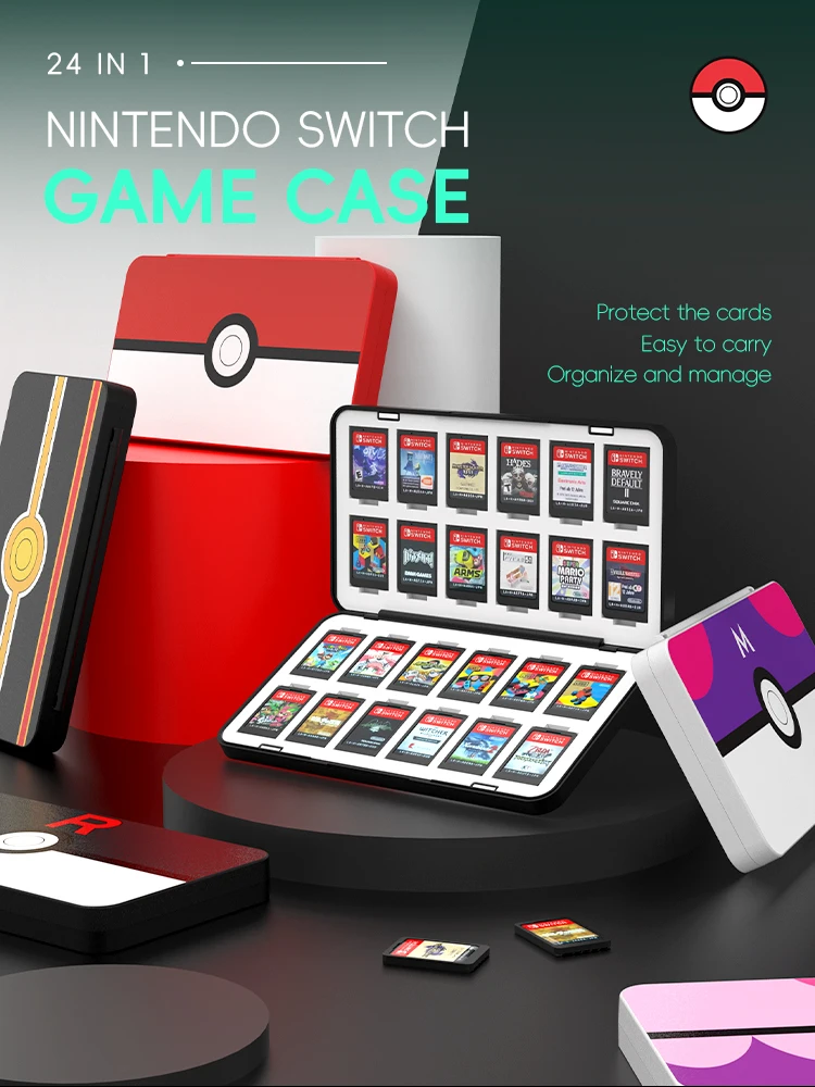 DATA FROG 24 in 1 Game Card Case Holder Hard Shell Protective Game Card Storage Box For Nintendo Switch/Lite/Oled Accessories