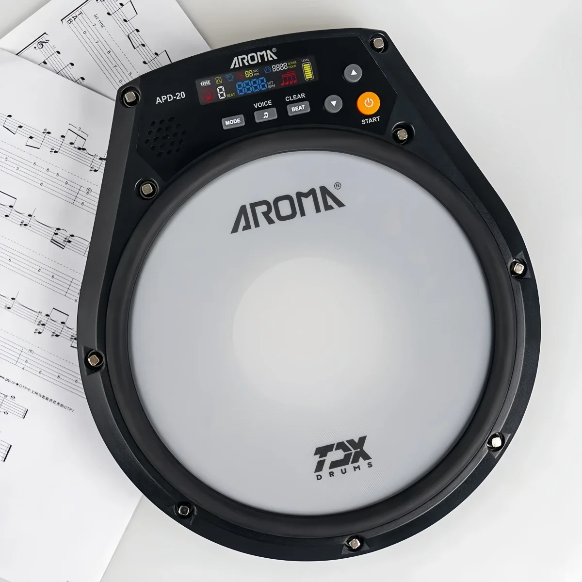 Aroma APD-20 Dumb Drum Pad Adjustable Mesh Surface Portable Training Percussion Music Parts for Silent Drum Practice Studio view 3