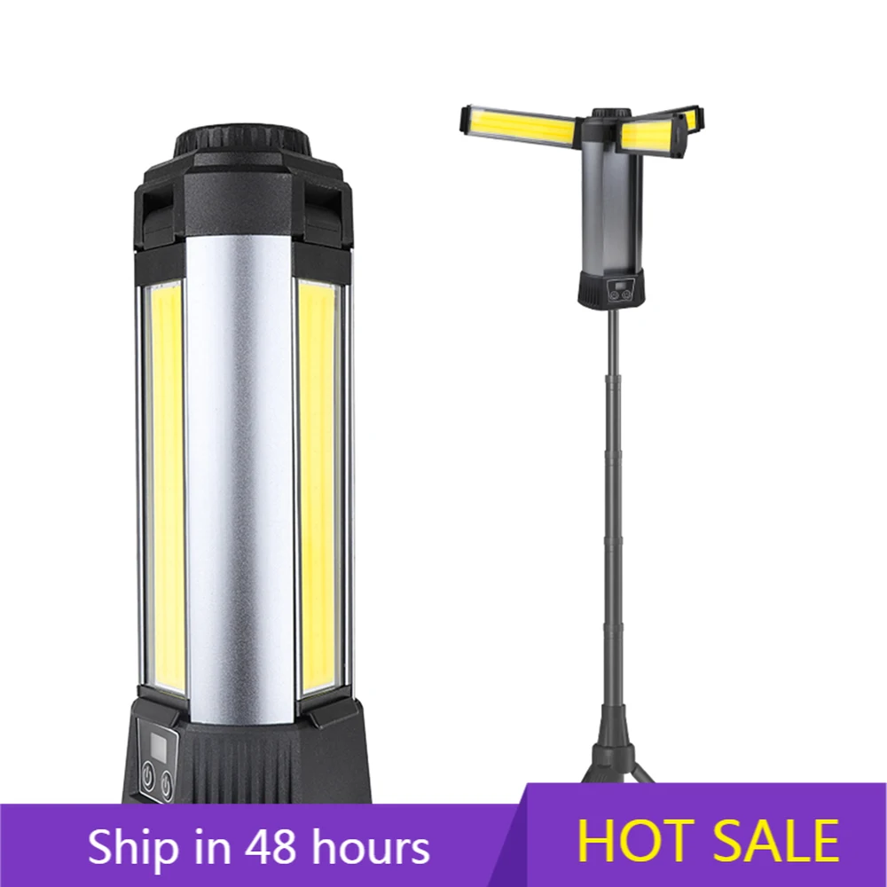 

POWER LEAP Adjustable Height LED Work Light Waterproof Foldable Camping Lanterns Built-in 3*18650 Battery Tent Light