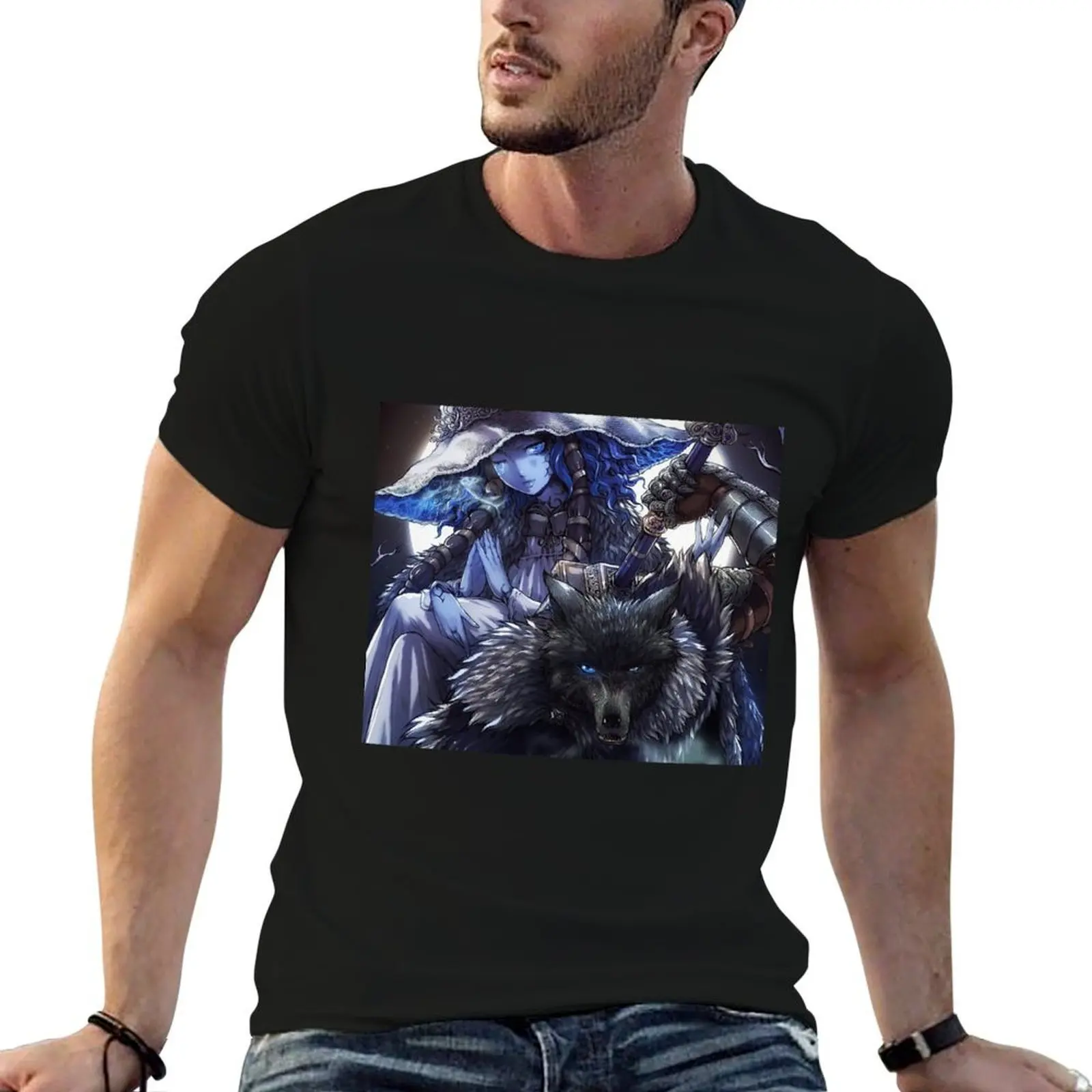 

Ranni and Blaidd Tapestry T-Shirt cotton t shirts man 100% funny t shirts man t shirts cotton 100% T-shirt