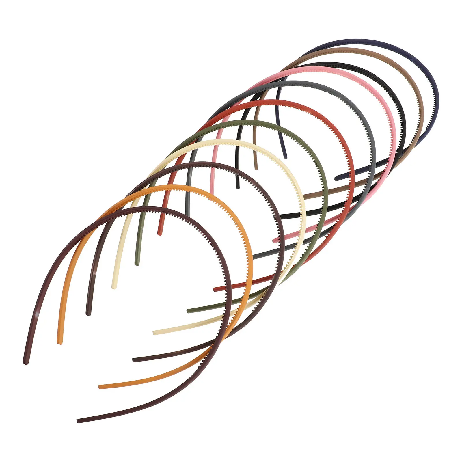 

11Pcs Slim Plastic Headband 0.5cm Thin Non Slip Hair Hoop Solid Color Hair Clasp for Women Yoga Running Makeup Face Wash Sports