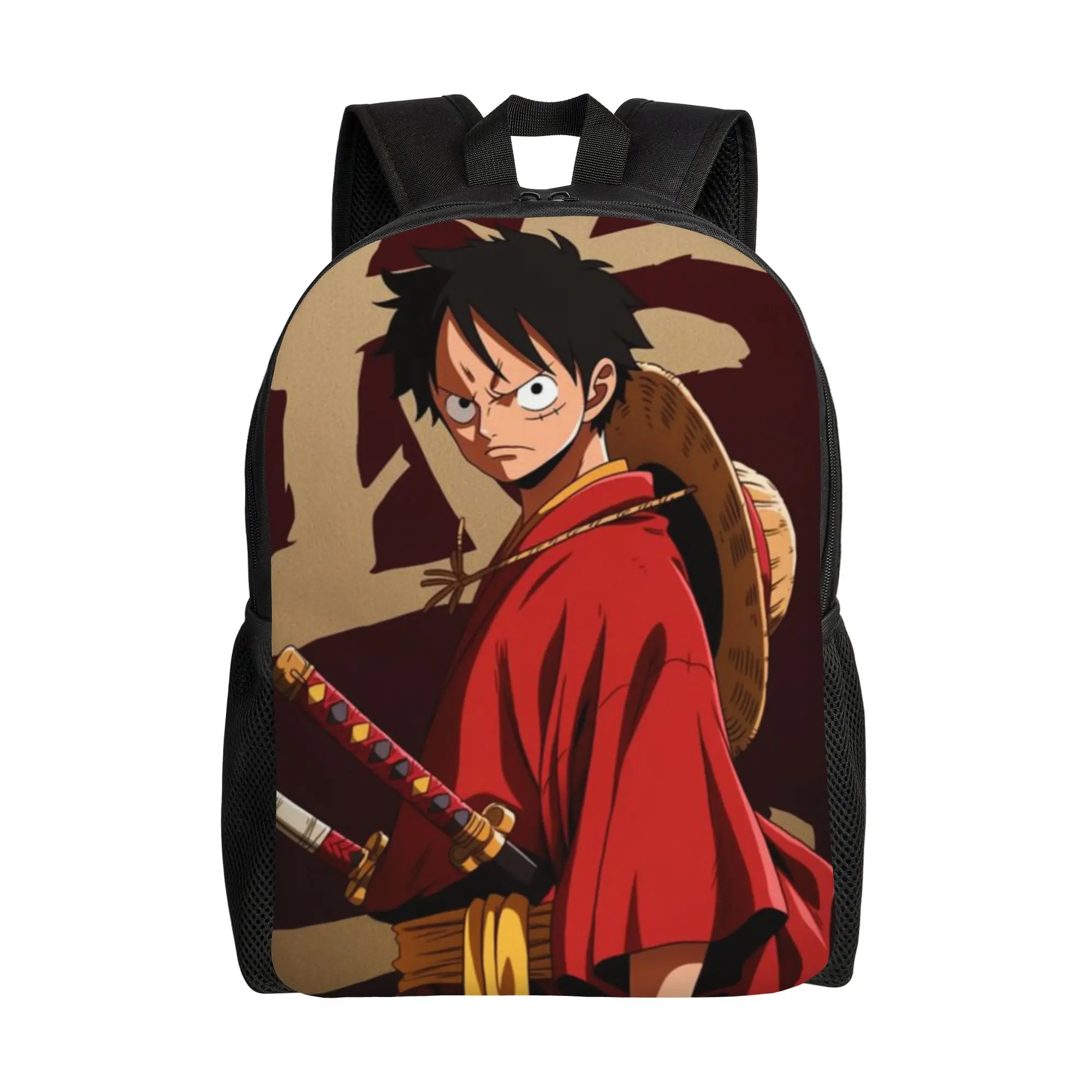 

Back to school season Luffy Knapsack One Piece Students Classic Backpack