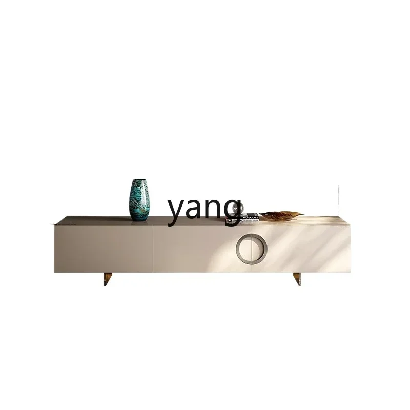 

LTT Italian minimalist TV cabinet Modern minimalist living room floor cabinet Light luxury high-footed TV cabinet