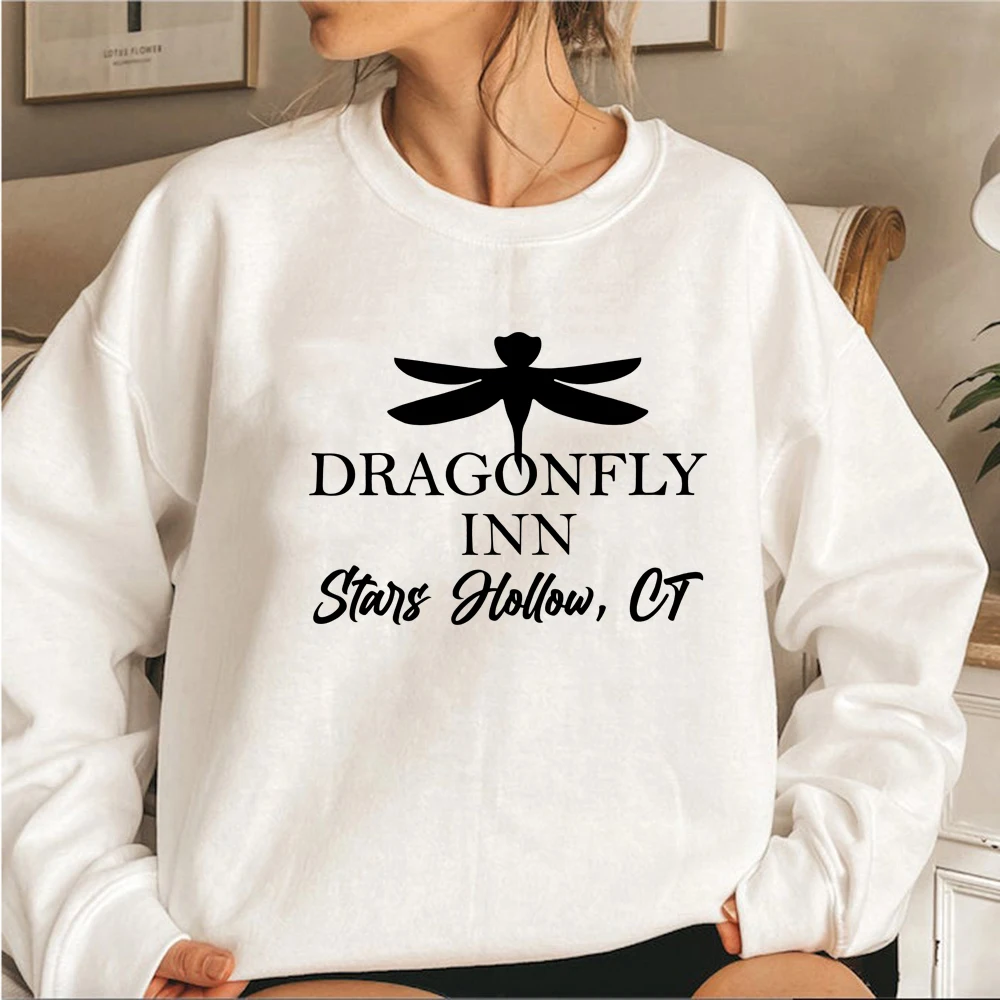 

Dragonfly Inn Sweatshirt Stars Hollow Sweatshirt Women Long Sleeve Crewneck Pullovers Casual Graphic Hoodies Streetwear Clothess