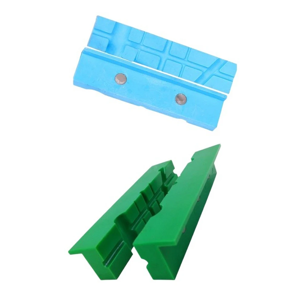 2pcs Vise Jaw Pad Aluminum Alloy with Diamond Pattern and Nylon Protective Layer 4 5 6 inch Blue Green Clamping Aid