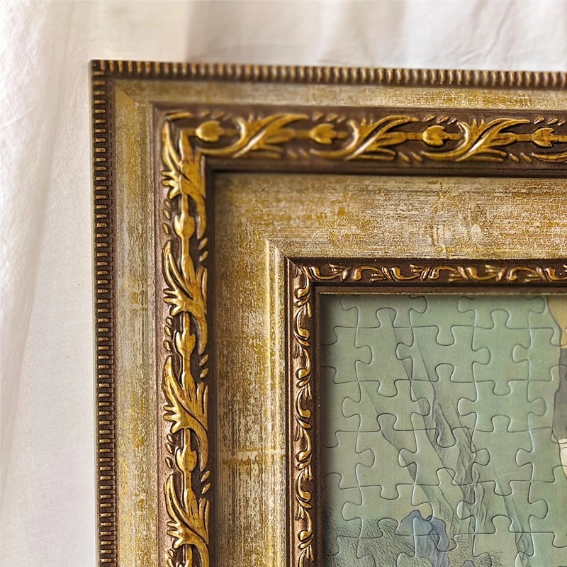 retro framed puzzle photo frame customized size and hung Decorative picture desk decor marcos fotos coquette decor Decoration
