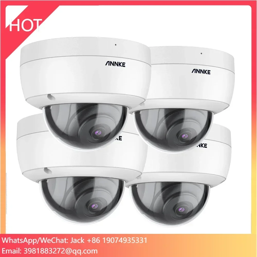 5MP PoE IPカメラキット 4台 セキュリティCCTVマイクカメラキット 屋外防水 防犯対策 H.265 固定ドームカメラ