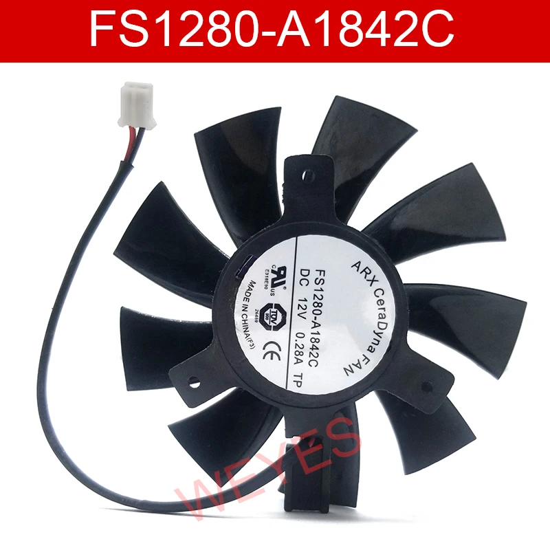 

Free shipping For ARX FS1280-A1842C DC 12V Dia. 75mm C.T.C 40mm 2-Wire Server Frameless Fan