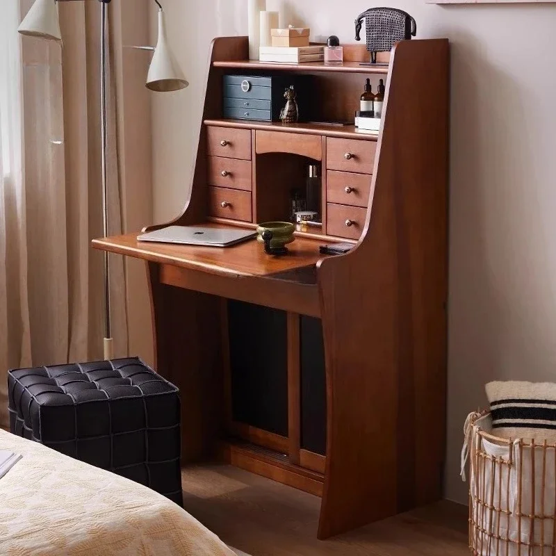Retro solid wood dresser makeup master bedroom small apartment desk locker new