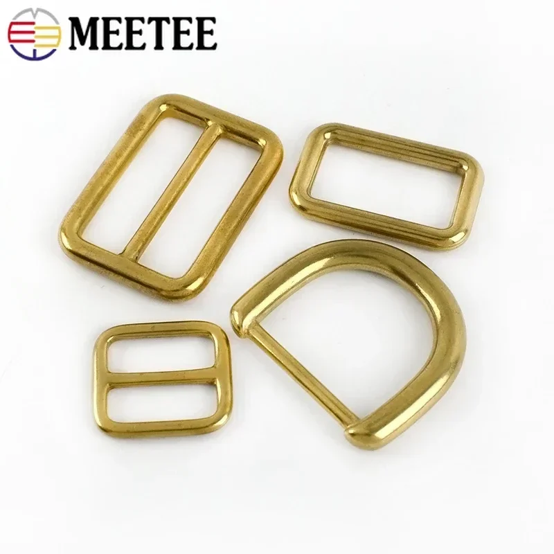 4/10 pçs fivelas de bronze saco cinta ajustar tri-glide fecho webbing conector d anel gancho roupas cinto fivela acessórios para bolsa