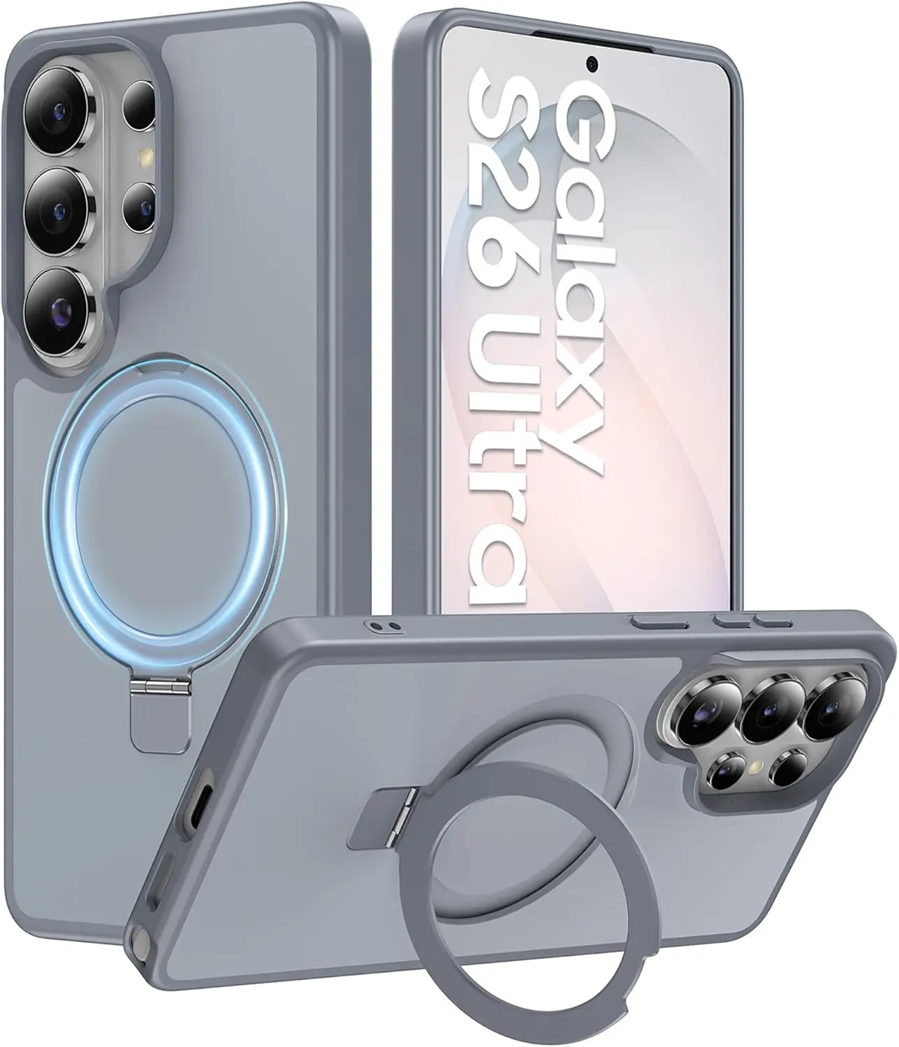 or Samsung Galaxy S26 Ultra Case Magnetic Invisible Stand MagSafe Protection Shockproof Slim Translucent Matte Case for S26 Plus