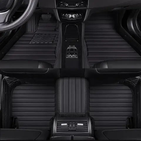 Stripe Style Car Floor Mats for Jaguar XF 2016-2023 XF Sportbrake 2018-2022 XJ XJ L 5 Seat Car Accessories Artificial Leather