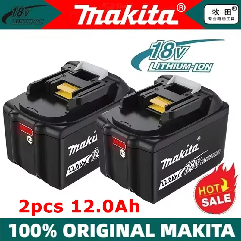 100% original Makita 18V 12Ah power tool lithium battery, suitable for Makita BL1830 BL1830B BL1840 BL1850 BL1860