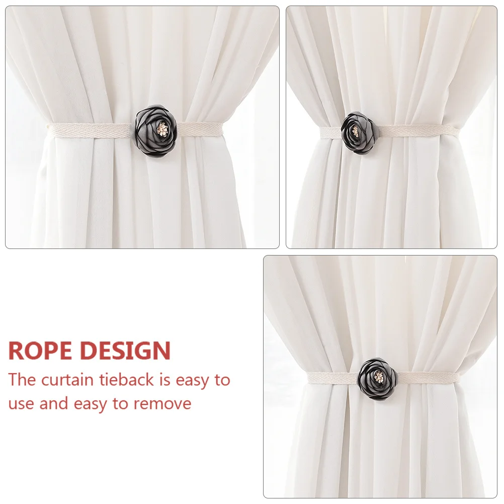 2 قطعة قماش الأزهار الستار Tiebacks زهرة حبل Holdbacks ستارة الزخرفية تحديد الأشرطة لنافذة غرفة المعيشة غرفة نوم
