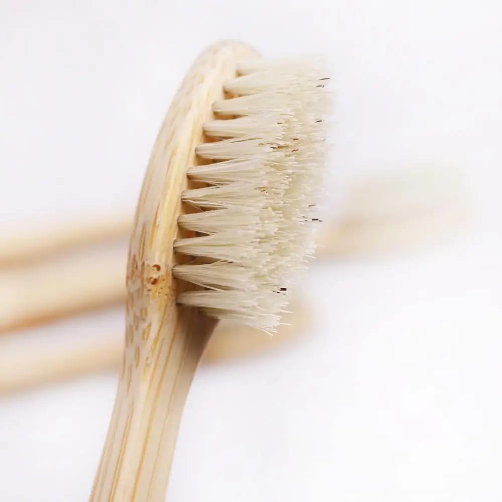 100Pack Customized LOGO Hard Bamoo Toothbrushes Boar Bristles Natural, Biodegradable Environmentally Friendly Toothbrush