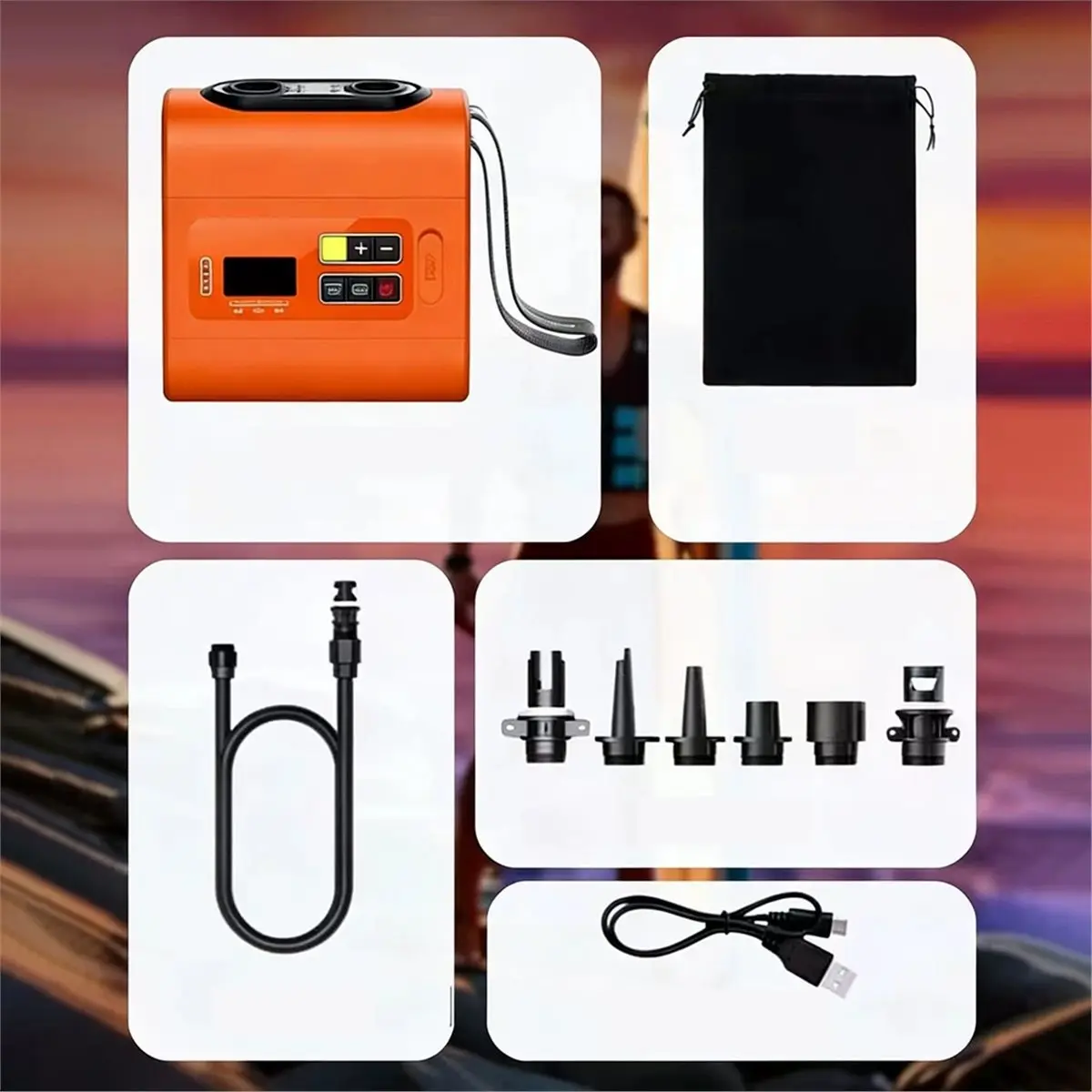 A10R Outdoor Cordless Air Pump Vacuum Pump with Inflatable Deflate Portable Electric Inflatable Pumps for Mats Paddle