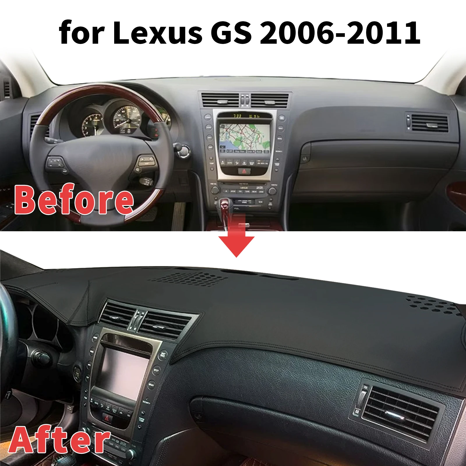 for Lexus GS GS300 GS430 GS450h GS350 GS460 2006~2011 Dashboard Cover Sun Shade Protector Dashmat Anti-Glare UV Block Carpet Mat