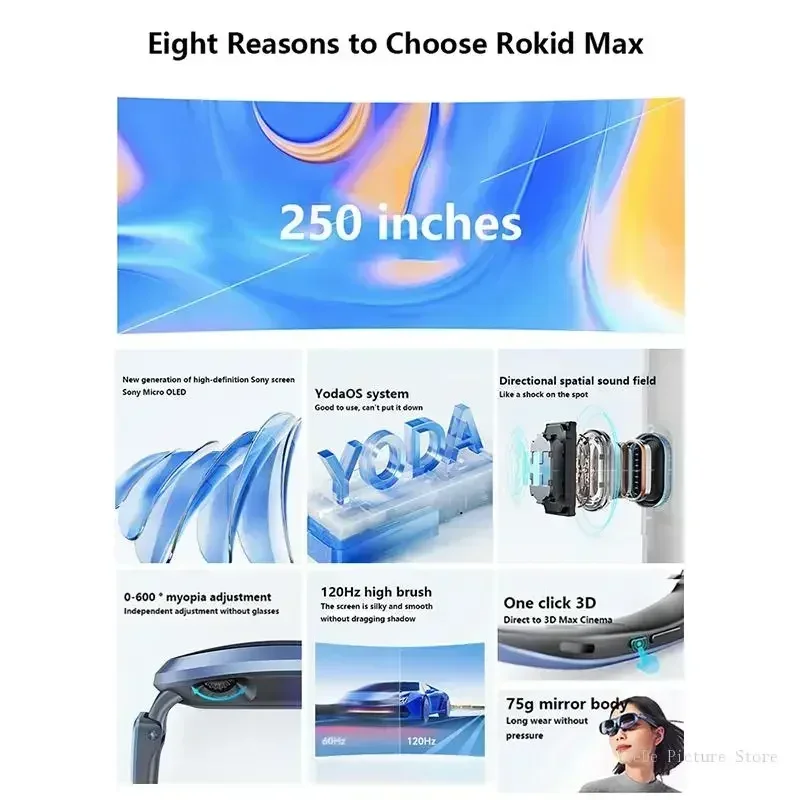 EU Warehouse Rokid Max smart glasses 3D game viewing device Rokid station smart portable AR glasses gift