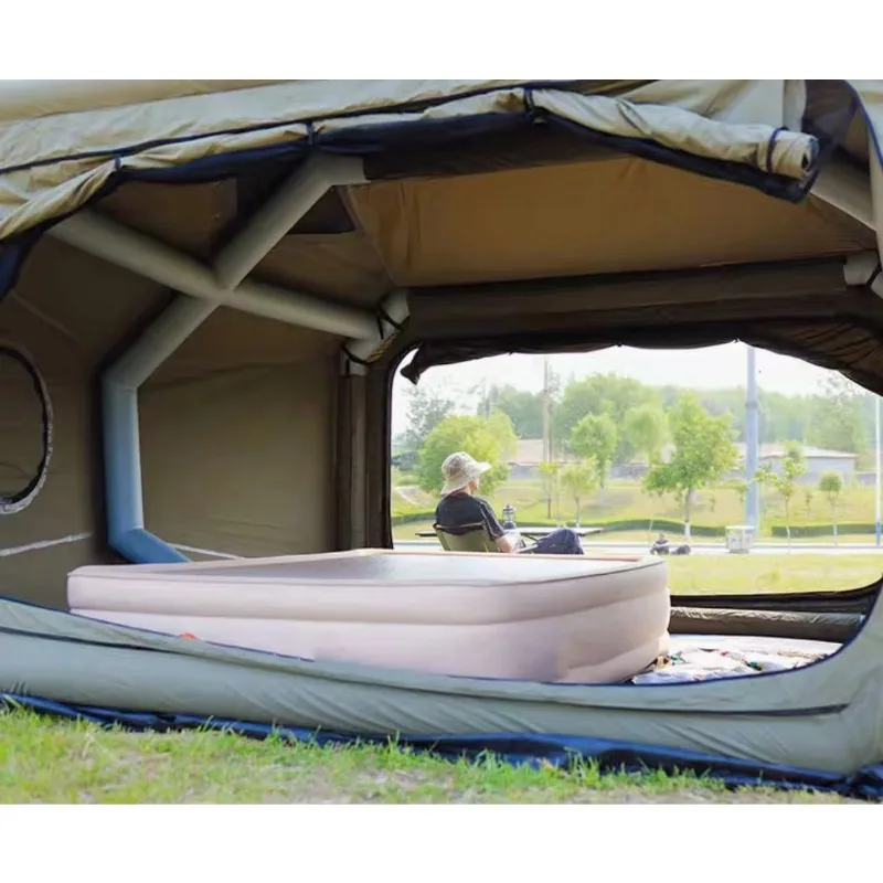 أحدث خيمة تخييم بإطار هوائي لعام 2025 مع خيمة نوم خارجية قابلة للنفخ