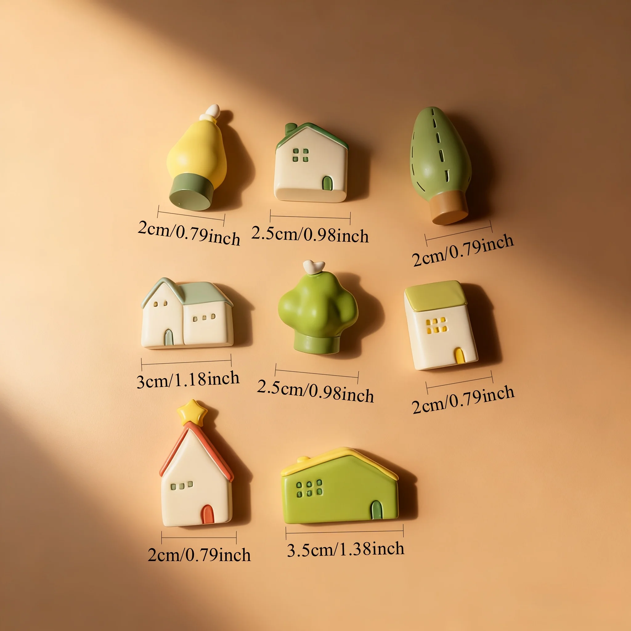 8-Pack Resin Miniature House Set - Cute Small House Models for Dollhouse Decor, Fairy Garden, Gnome Home & Moss Terrarium Crafts