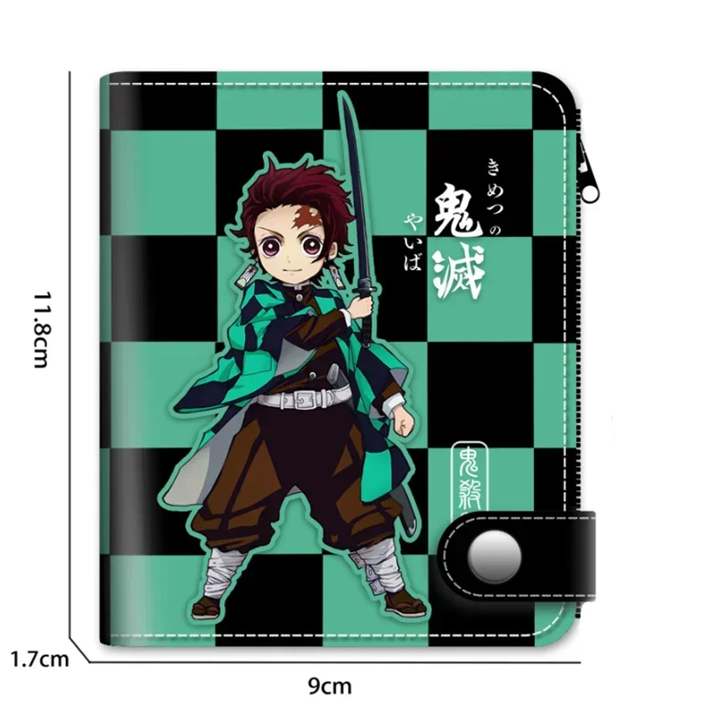 Demon Slayer Wallet Anime Figure Tanjirou Nezuko Zenitsu Inosuke Shinobu Cosplay PU Leather Wallet Kimetsu No Yaiba Coin Purse